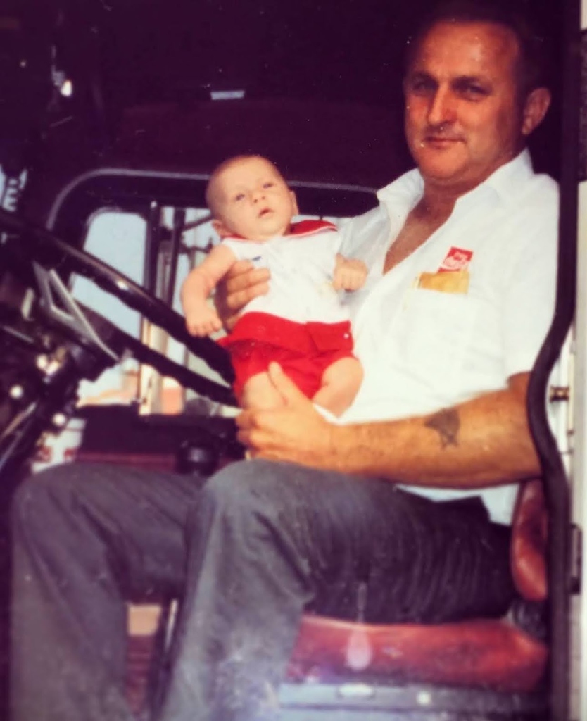 Randy as a baby with Poppy