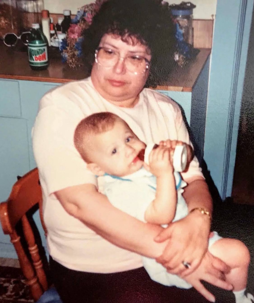 Randy as a baby with Granny Rita